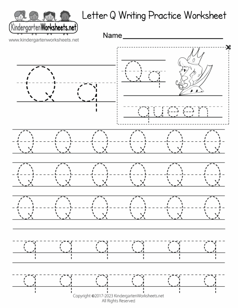 Free Printable Letter Q Writing Practice Worksheet Worksheets Library
