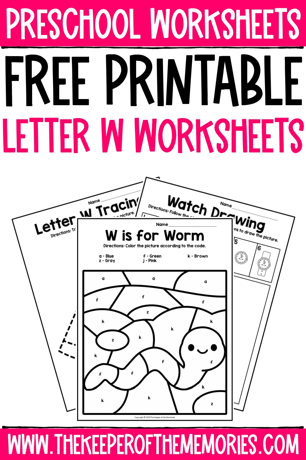 Free Letter W Worksheets For Kindergarten
