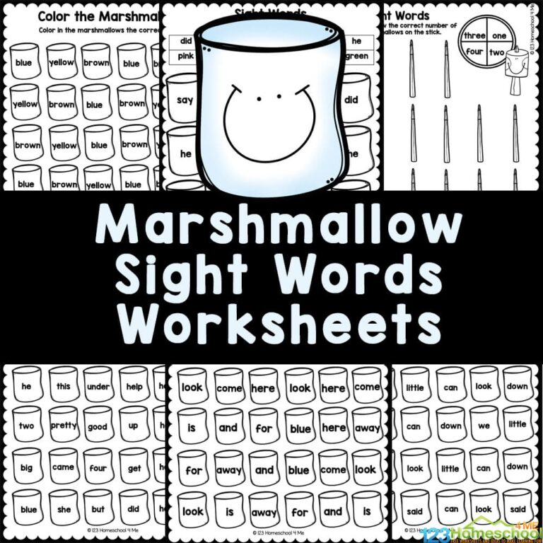 FREE Printable Marshmallow Sight Words Activities