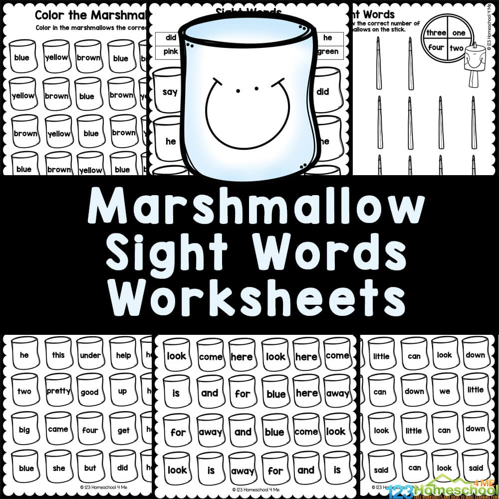 FREE Printable Marshmallow Sight Words Activities Worksheets Library