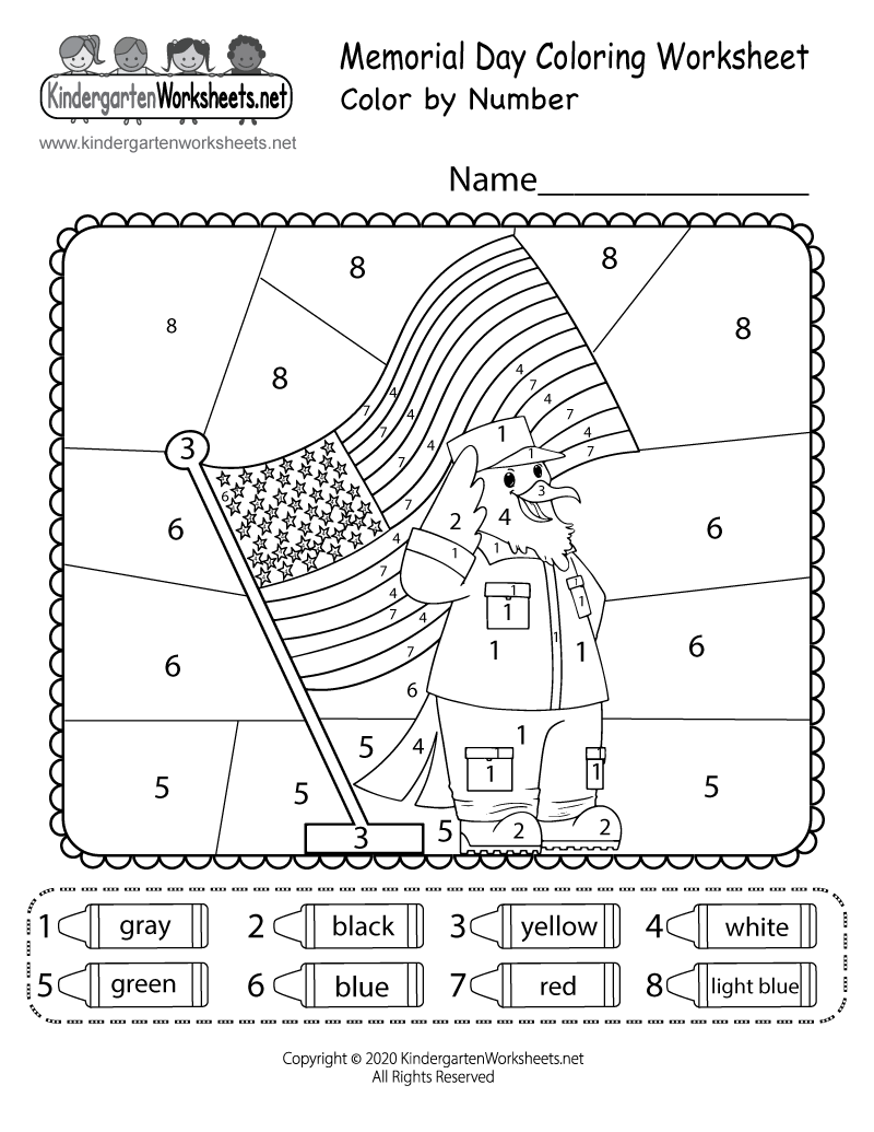 Free Printable Memorial Day Color By Number Worksheet Free Printable Memorial Day Color By Number Worksheet