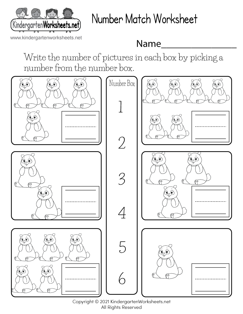 Kindergarten Matching Worksheets Free