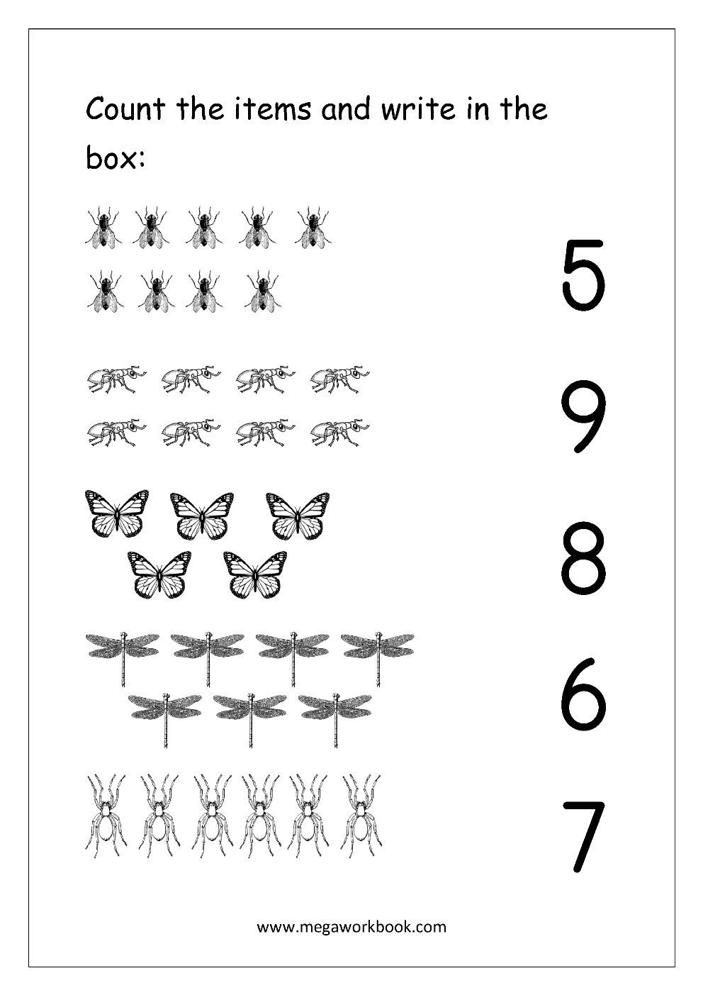 Free Printable Number Matching Worksheets For Kindergarten And Preschool Count And Match 1 10 MegaWorkbook