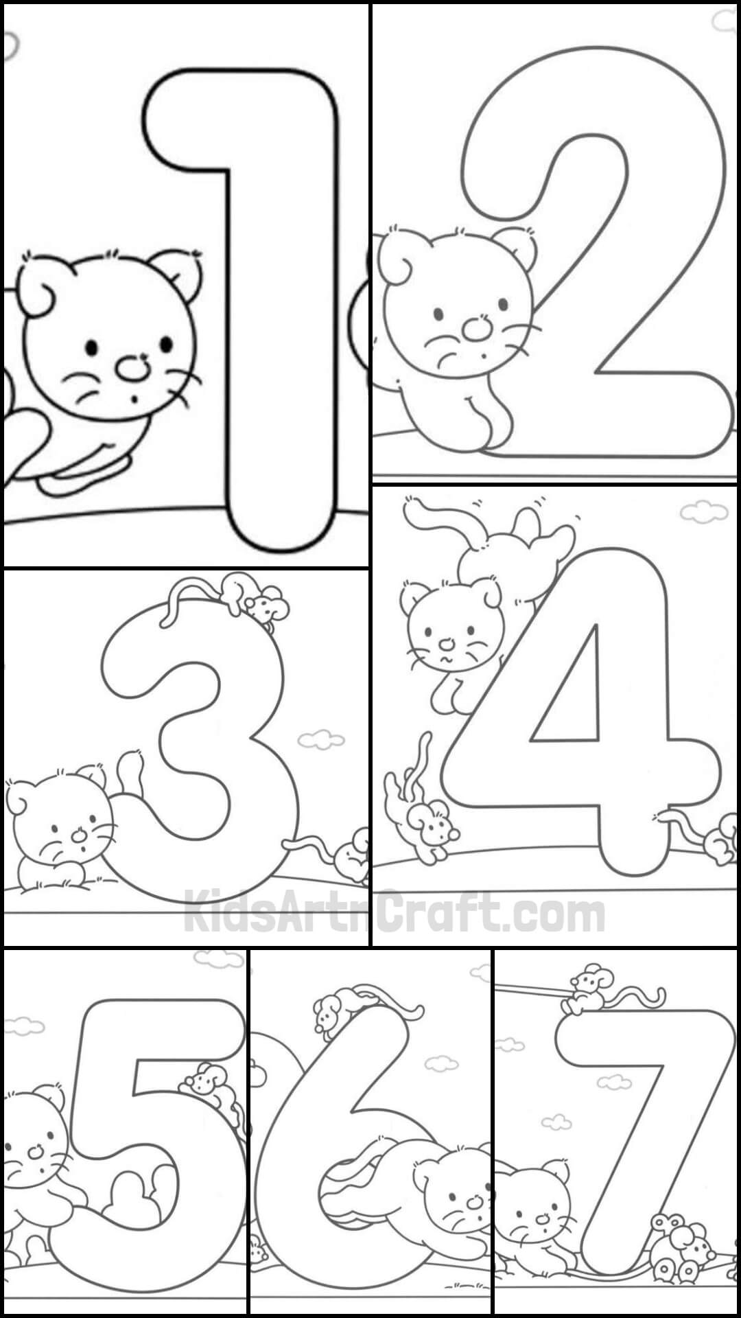 Printable Number Worksheets Kindergarten 1-5