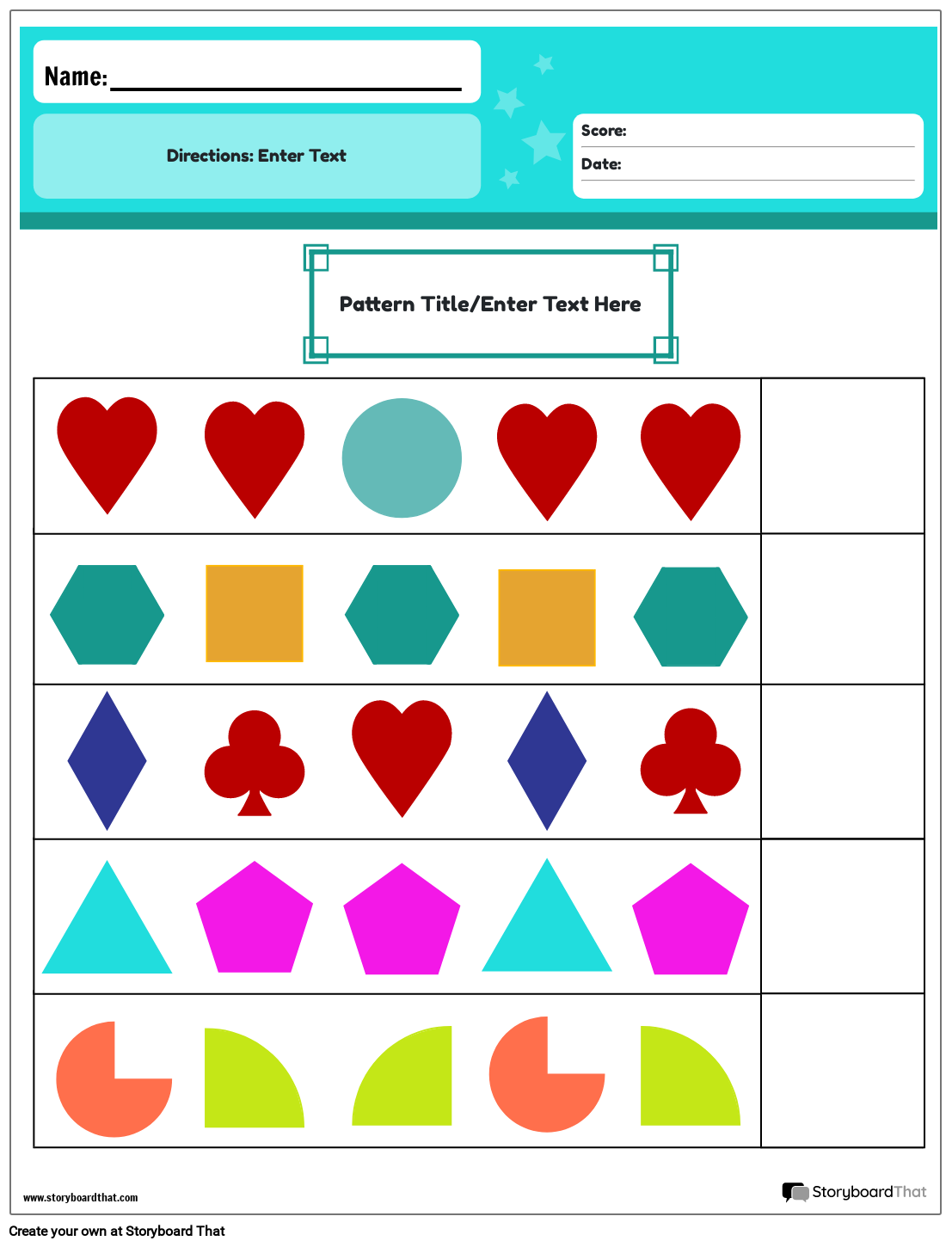 Math Worksheets For Kindergarten Patterns