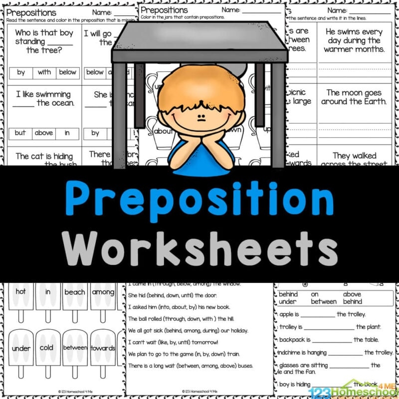 Free Prepositions Worksheets For Kindergarten