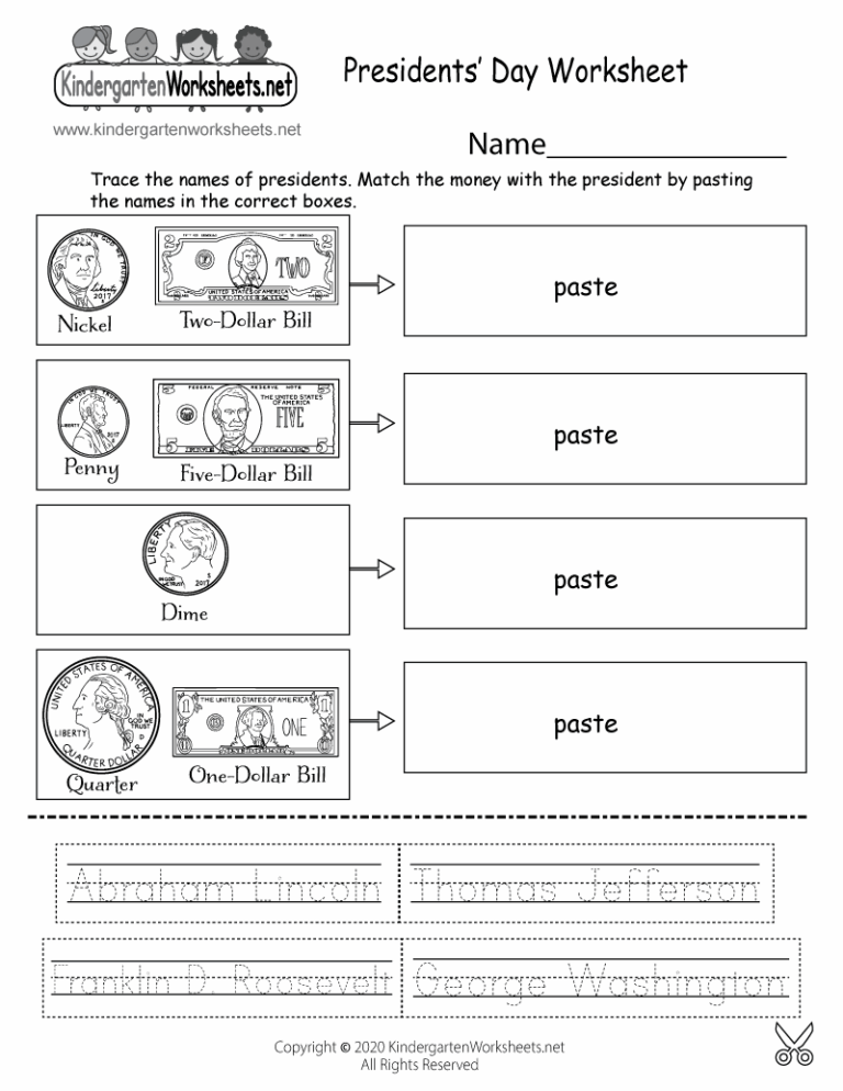 Free Printable Presidents Day Worksheet