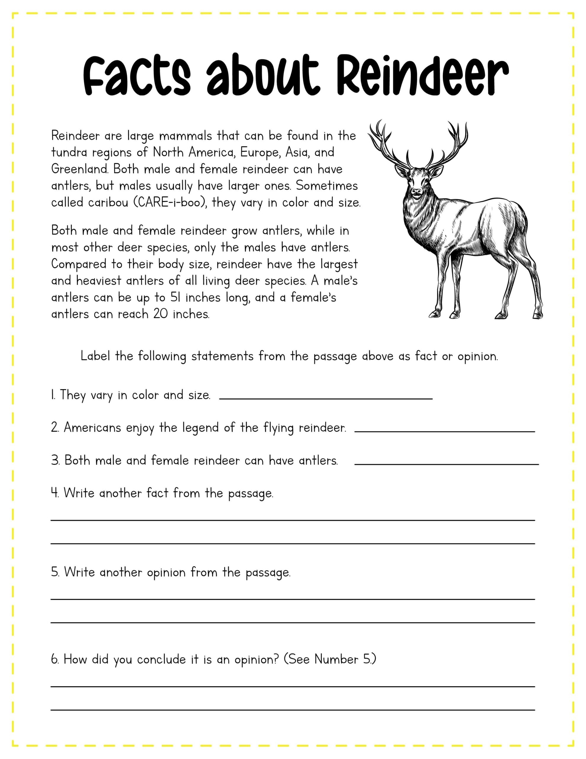 Free Printable Reindeer Activity Set About A Mom