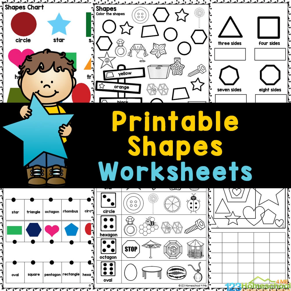 FREE Printable Shape Tracing U0026 Recognition Worksheets For Kindergarten