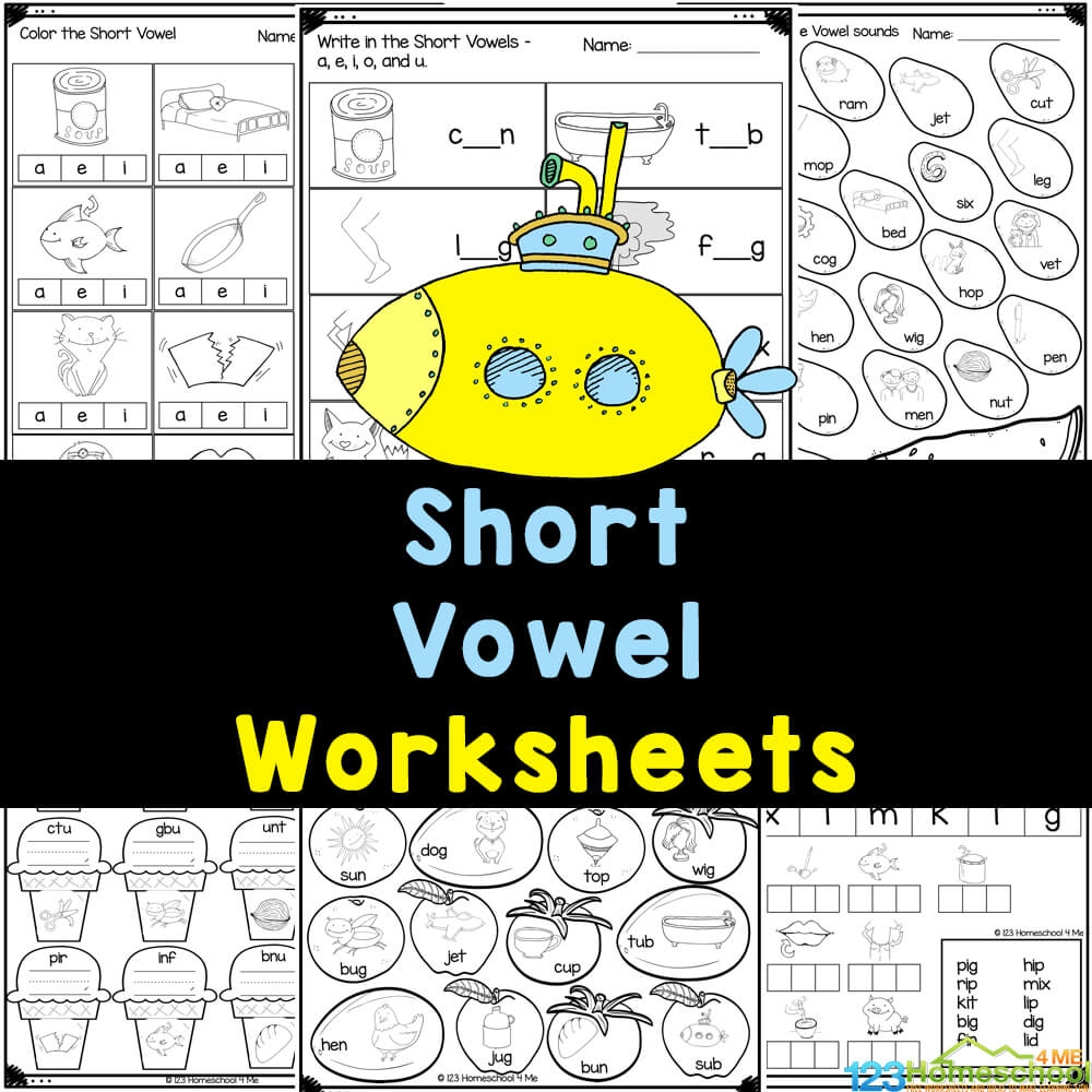 Short Vowel Worksheets For Kindergarten Free