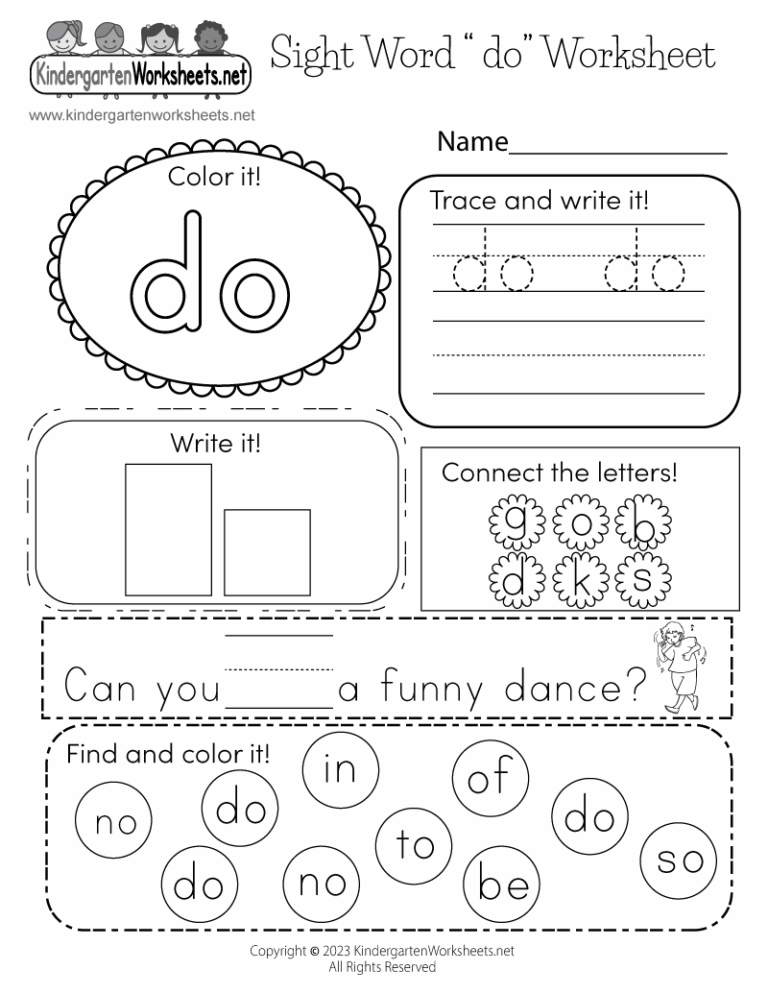 Free Printable Sight Word do Worksheet