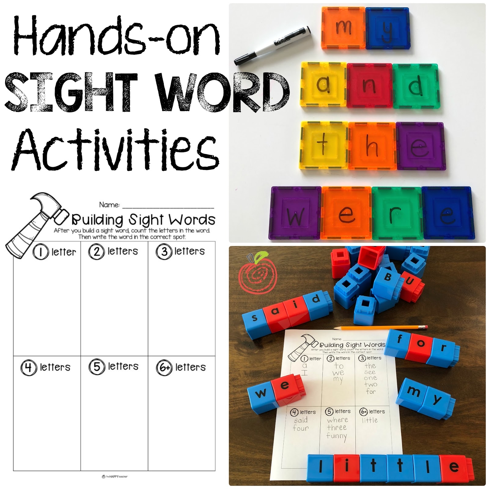 Word Building Kindergarten Worksheets
