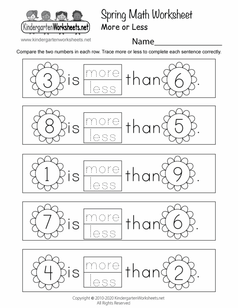 Free Printable Spring Math Worksheet
