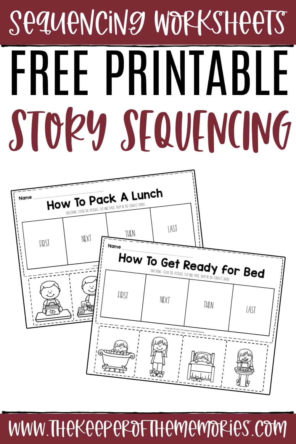 Free Printable Story Sequencing Worksheets The Keeper Of The 