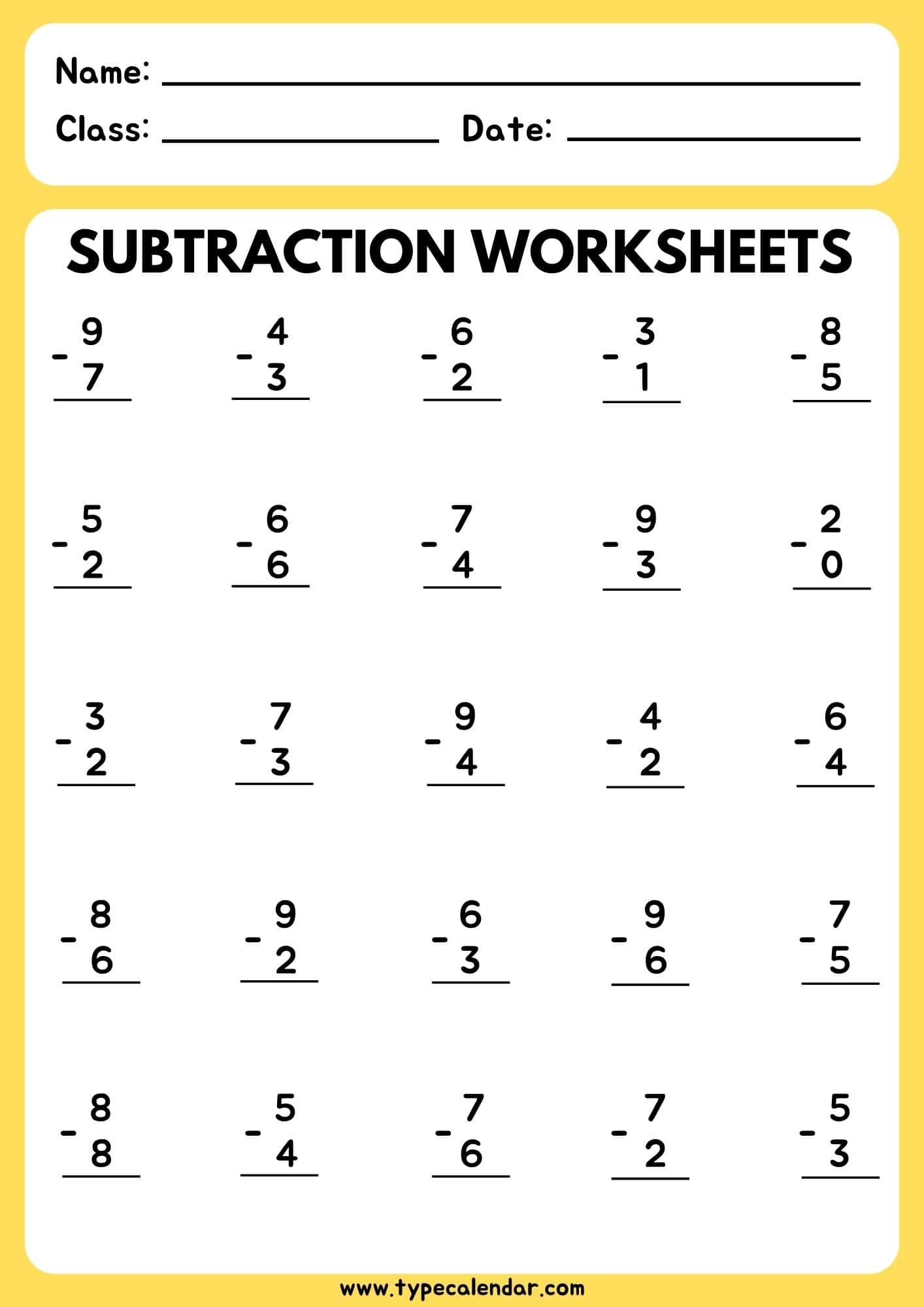 Subtraction Worksheets Kindergarten Pdf Free Download