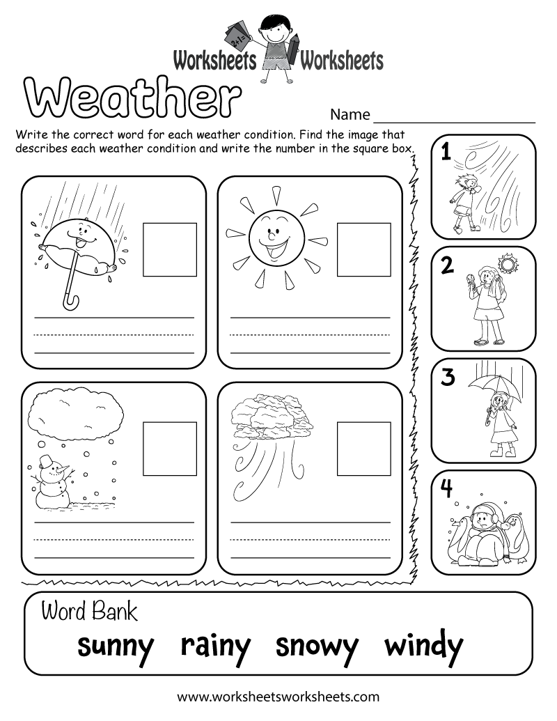 Free Printable Weather Worksheet For Kids Worksheets Library