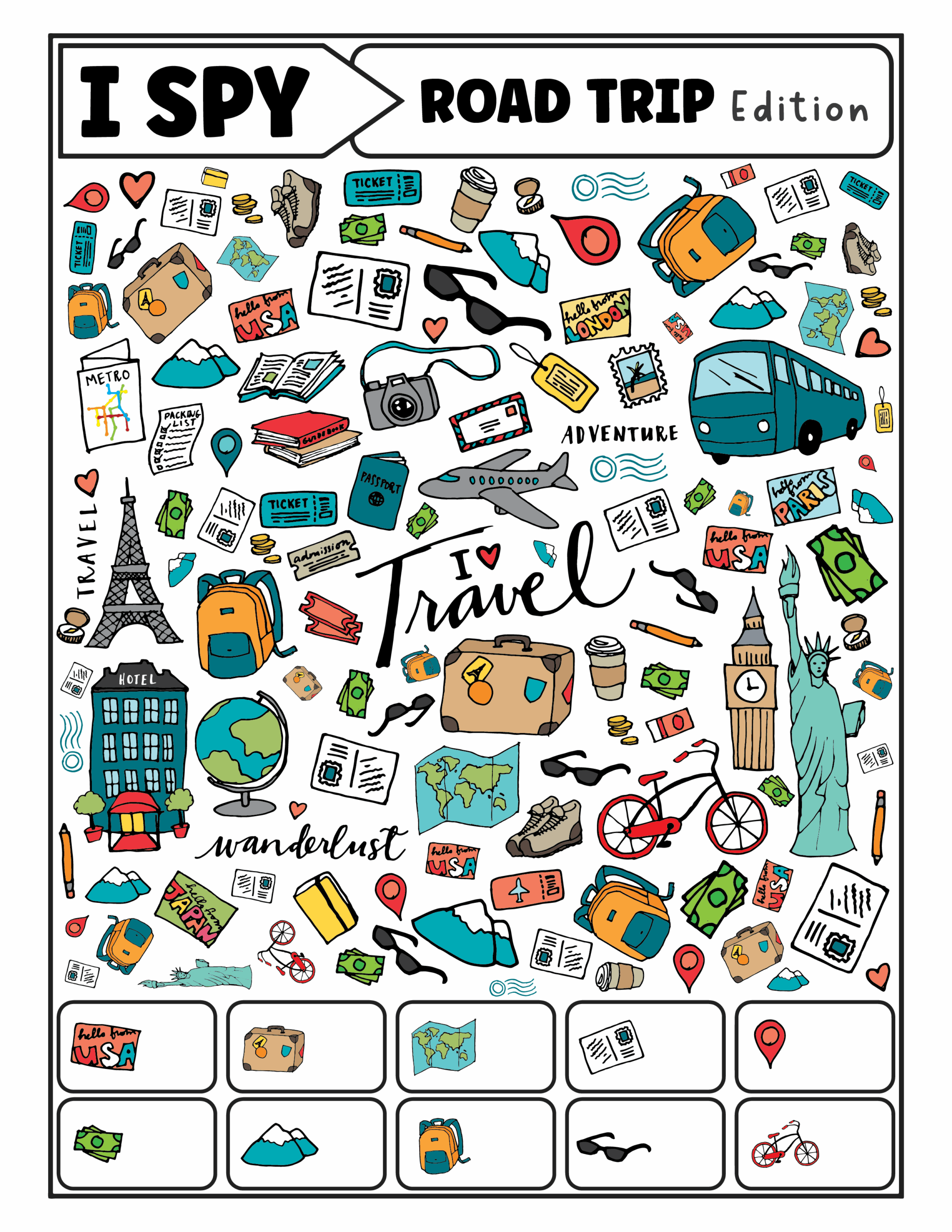 Kindergarten Road Trip Worksheet Printable