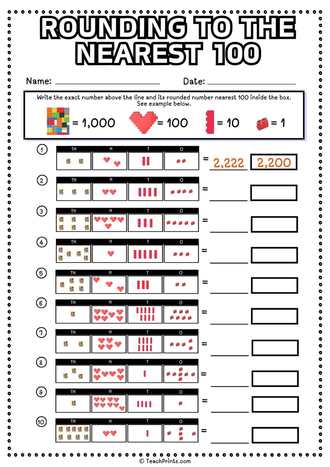 Free Rounding To The Nearest 100 Worksheets Teach Prints