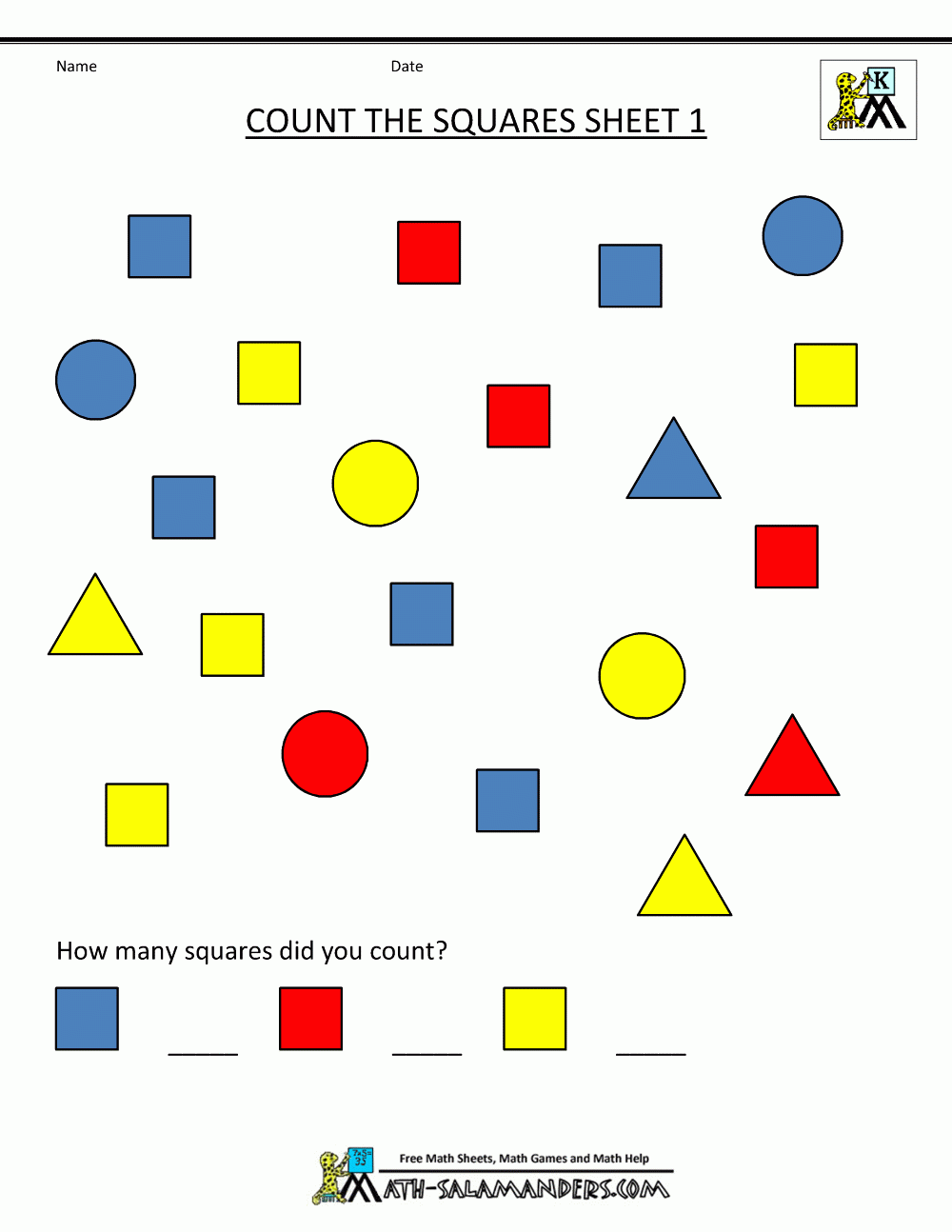 Free Shape Worksheets Kindergarten