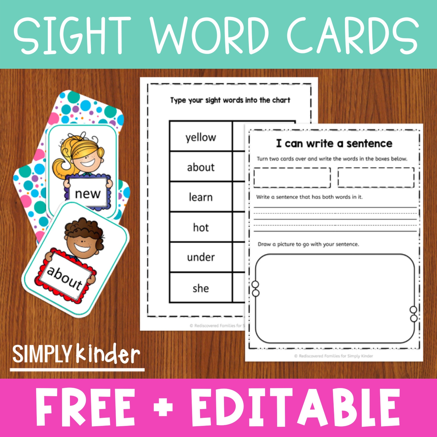 Free Sight Words Printable Card Activity For Kindergarten Simply 