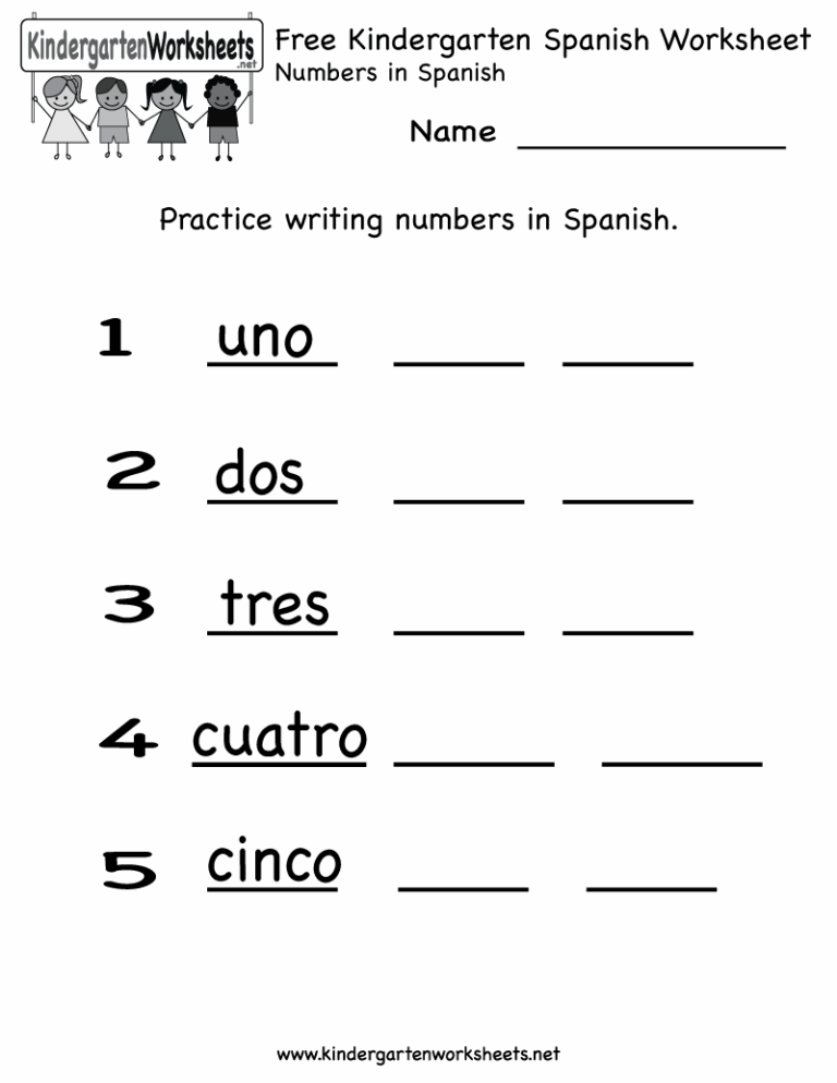 Free Spanish Worksheets For Kindergarten LoveToKnow Worksheets 