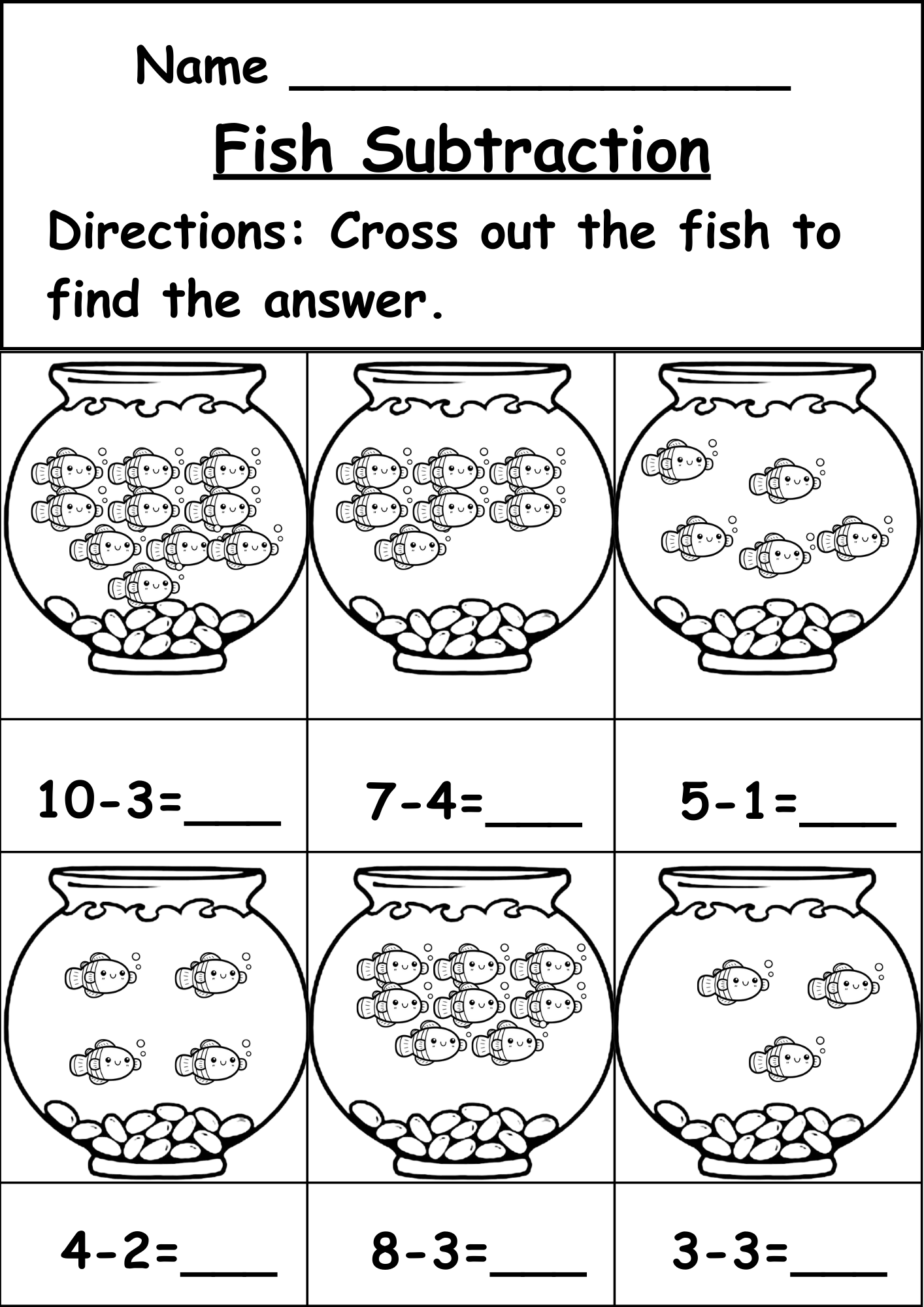 Free Fish Worksheets For Kindergarten