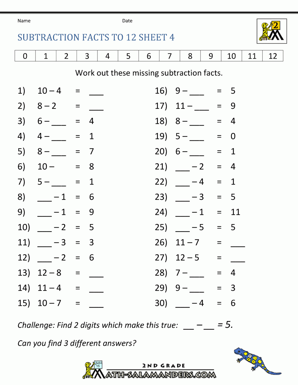 Math Facts Kindergarten Worksheets