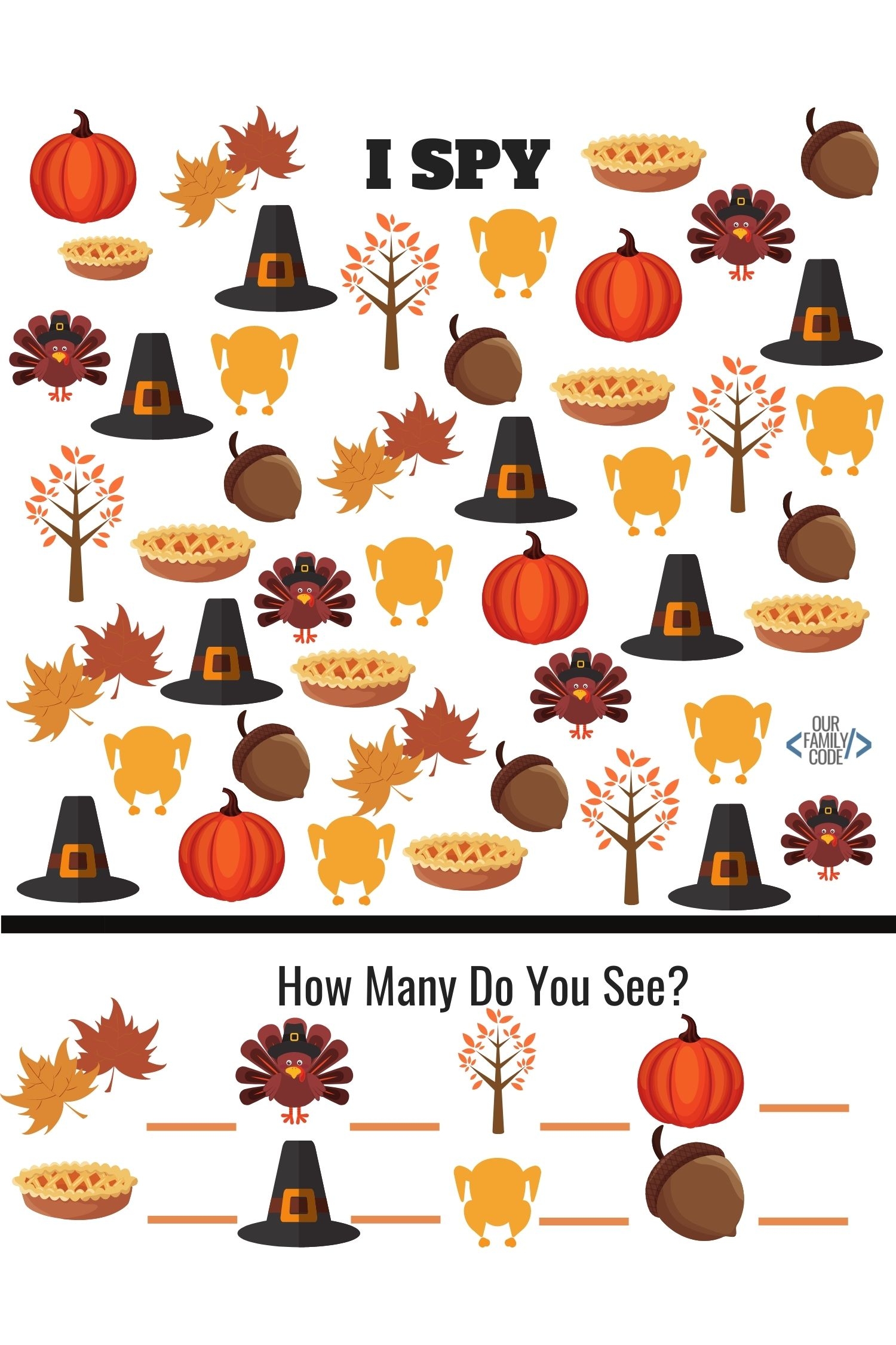 Free Printable Kindergarten Thanksgiving Worksheet