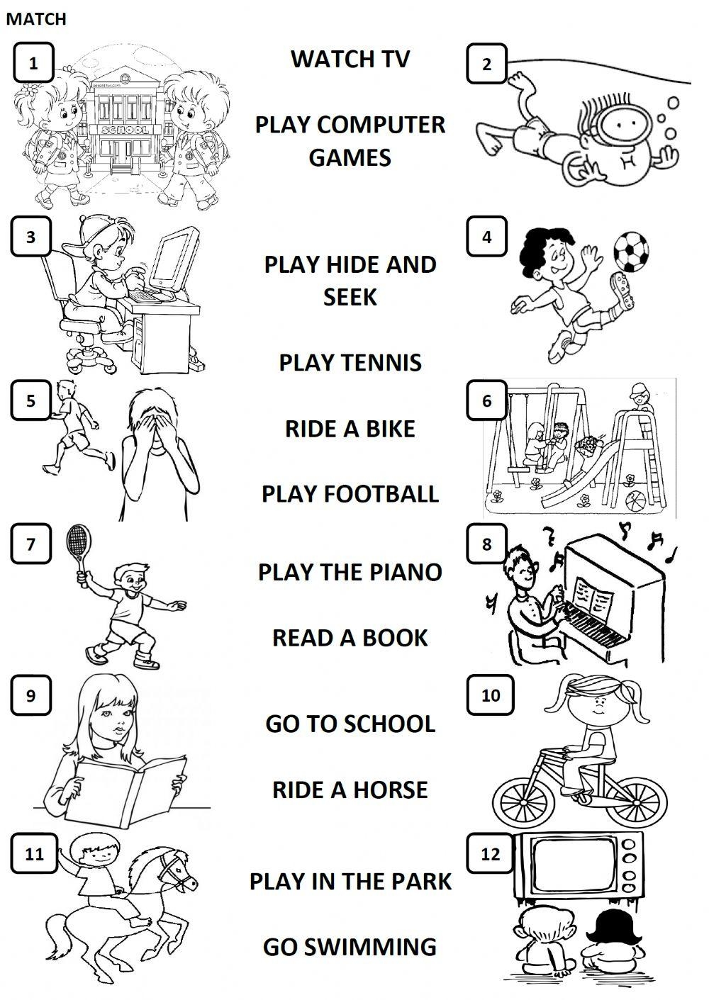 Free Time Activities Online Worksheet For Kids 1 Live Worksheets Worksheets Library