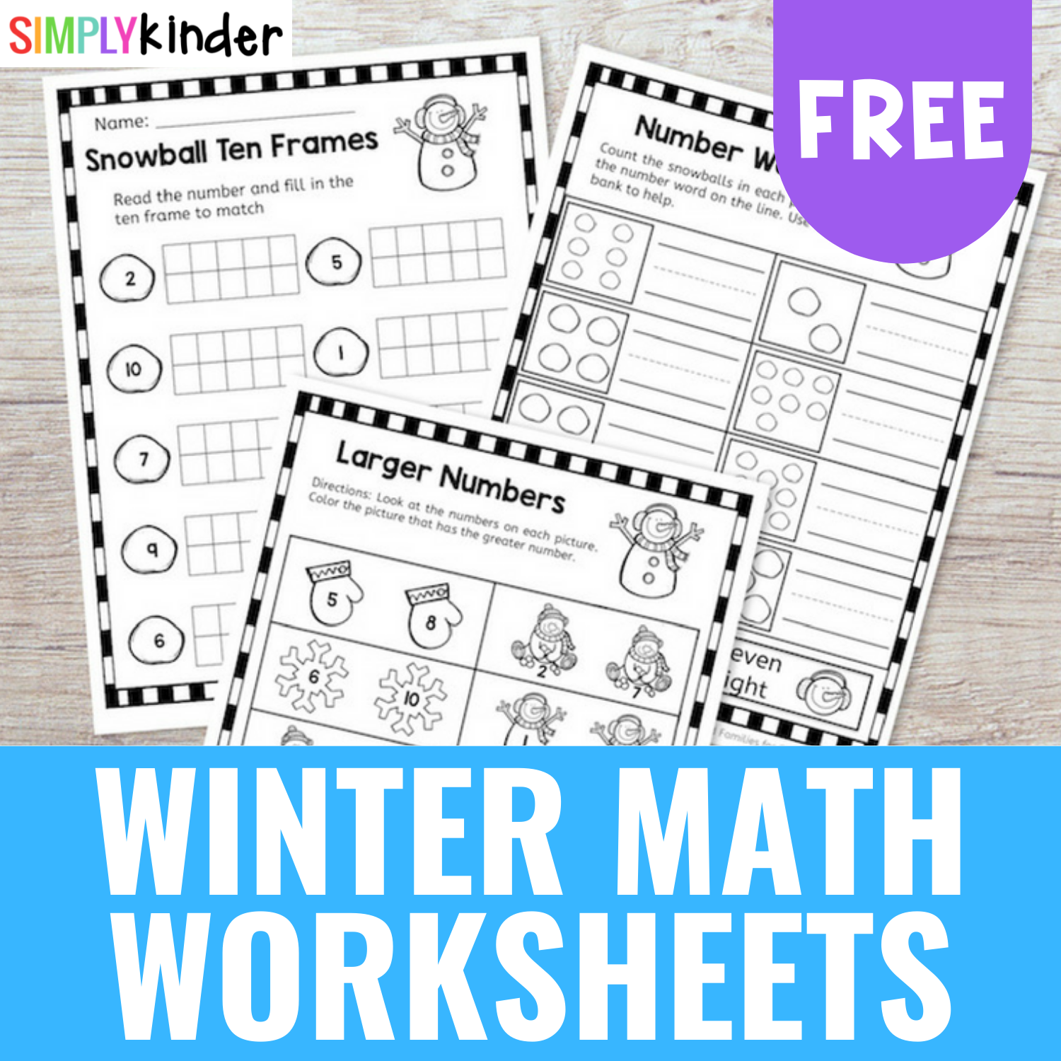 Winter Math Worksheet Kindergarten