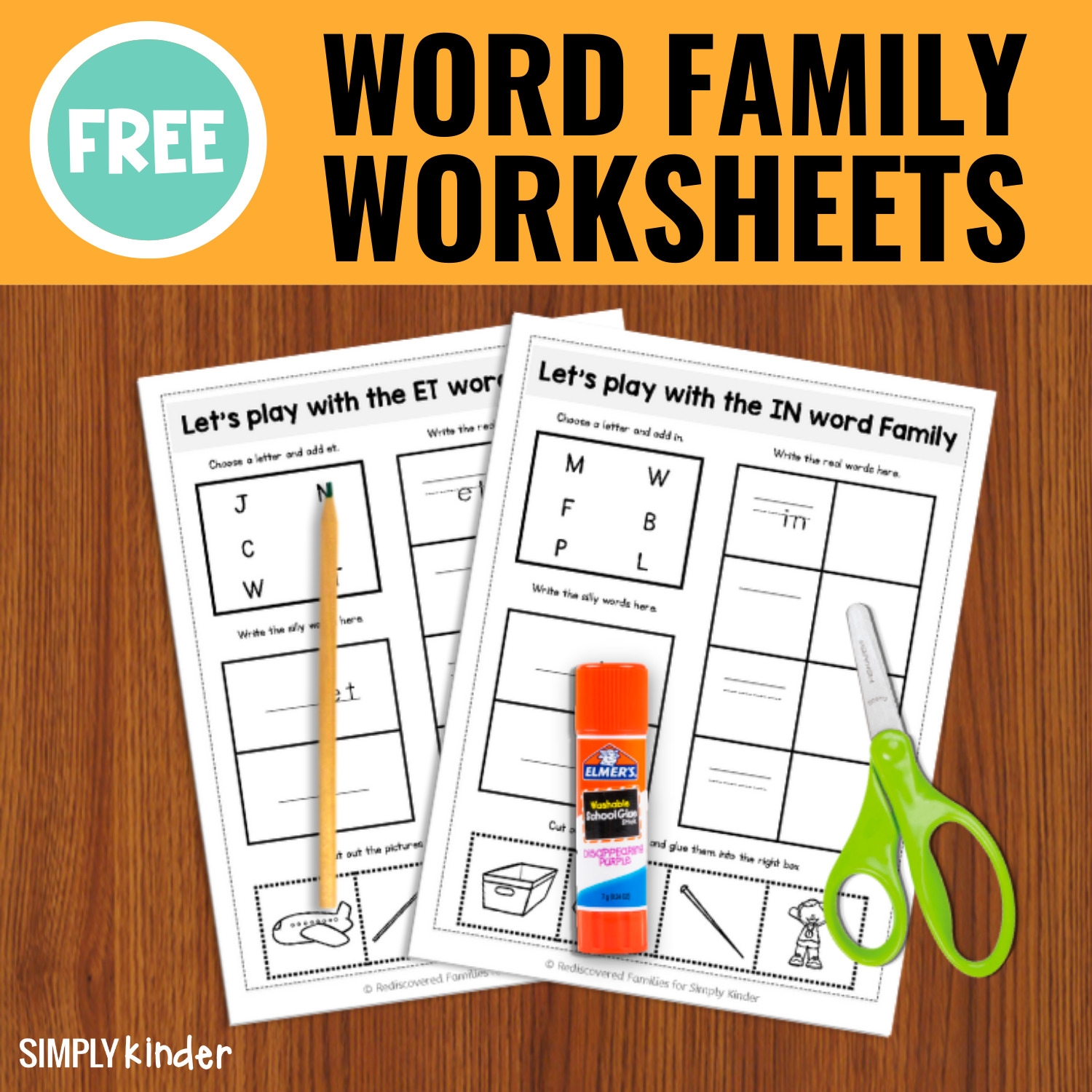 FREE Word Family Worksheets For Kindergarten Simply Kinder FREE Word Family Worksheets For Kindergarten Simply Kinder