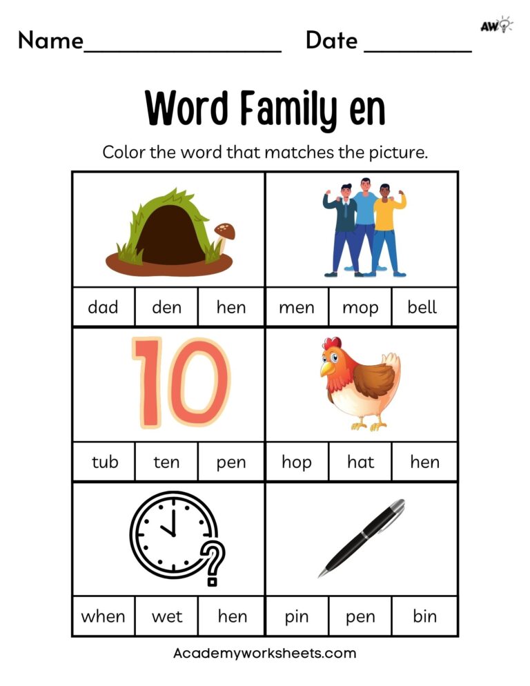 Free Word Family Worksheets Short E Academy Worksheets