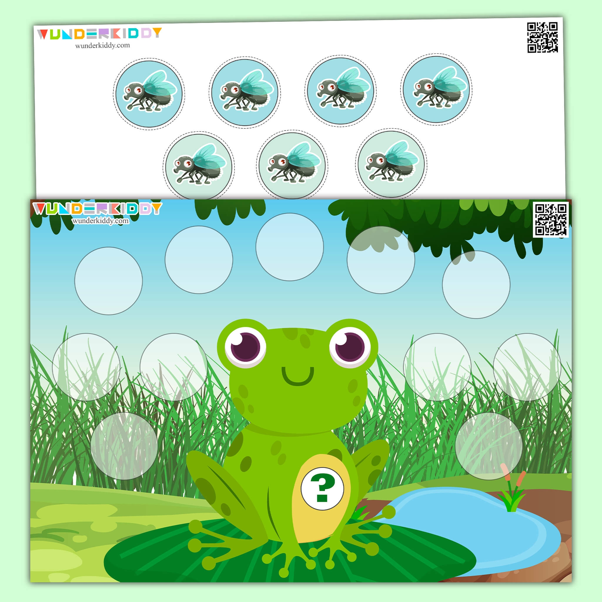 Frog And Flies Printable Math Counting Preschool Activity