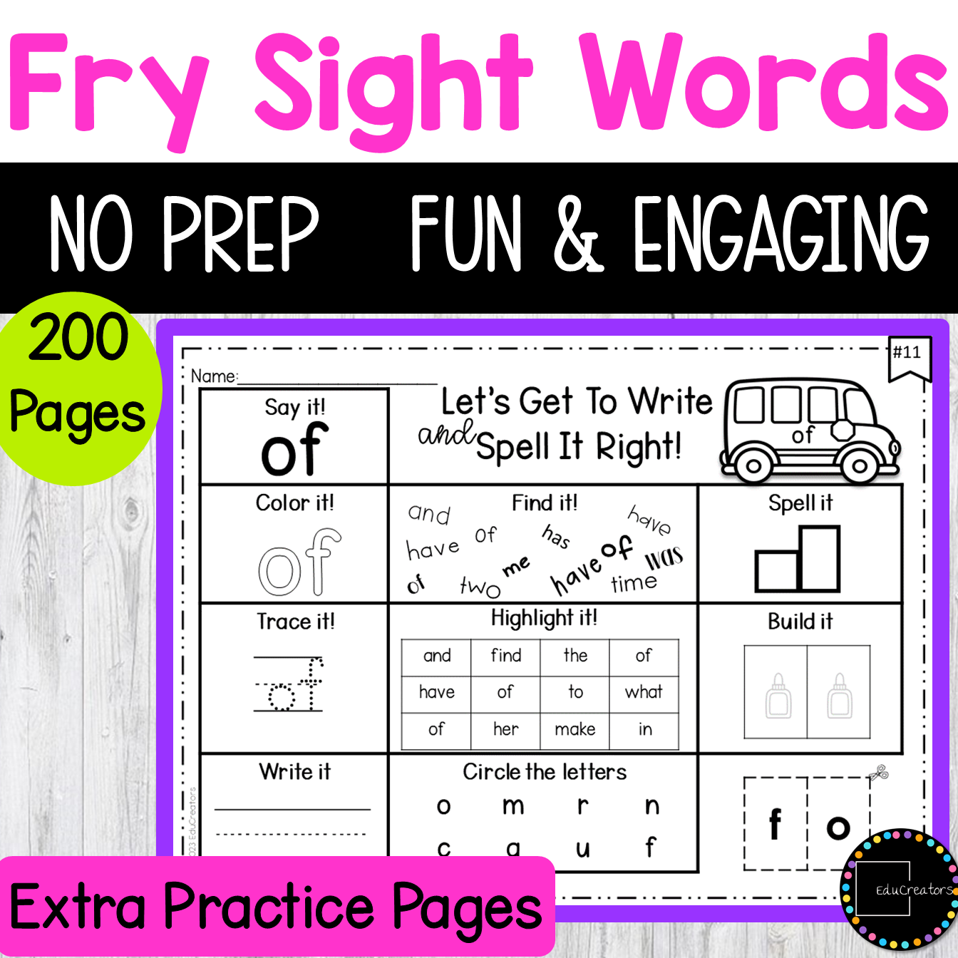 Fry s First 100 Sight Words Worksheets For Kindergarten First 