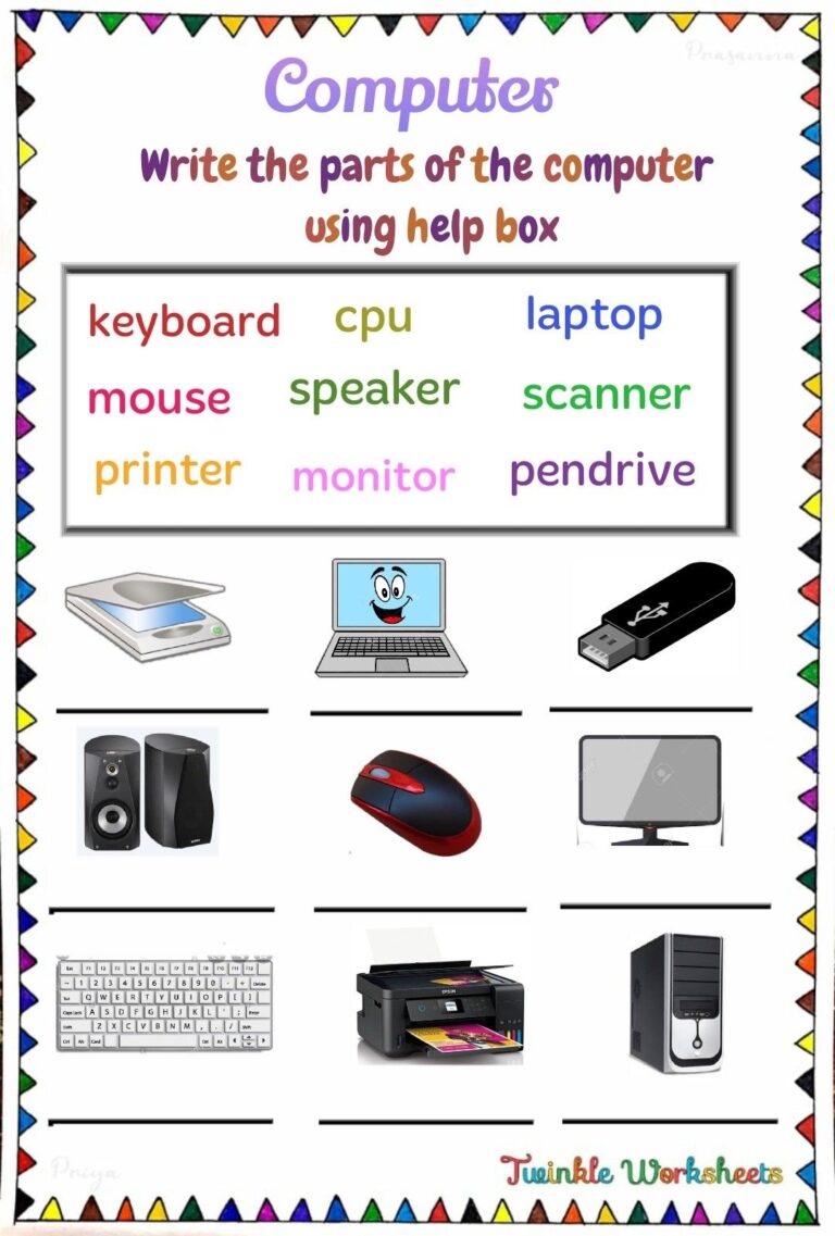 Fun Computer Worksheets For Kids Engaging Activities To Learn Tech Basics