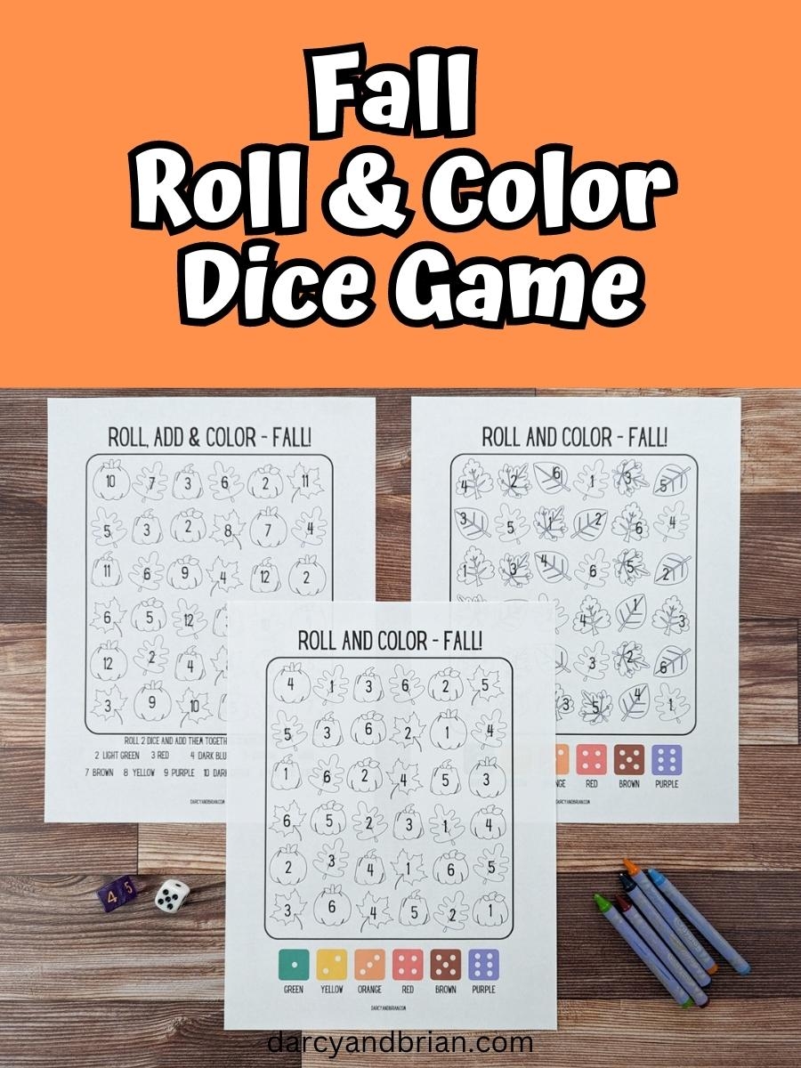 Fun Fall Roll And Color Printable Dice Game For Preschool Fun Fall Roll And Color Printable Dice Game For Preschool