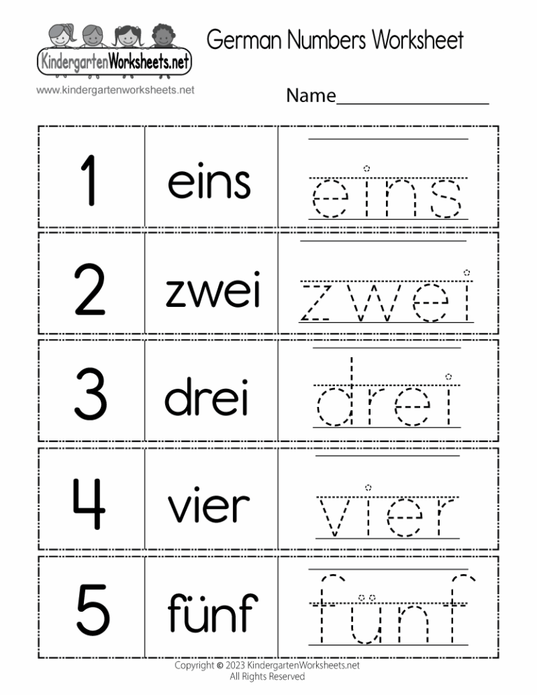 German Numbers Worksheet Free Printable Digital U0026 PDF