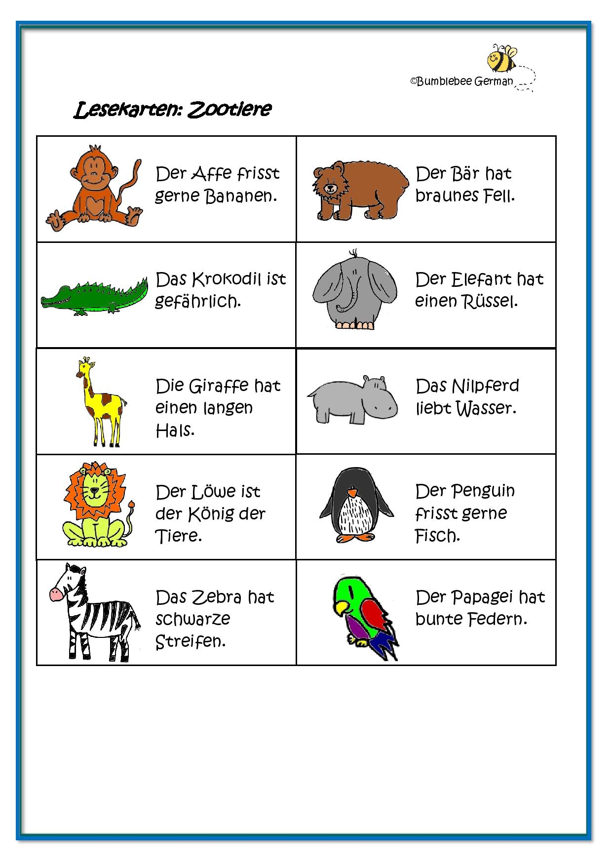Free Printable German Language Worksheets Kindergarten