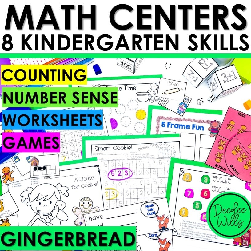 Gingerbread Man Kindergarten Math Centers Games And Activities Mrs Wills Kindergarten