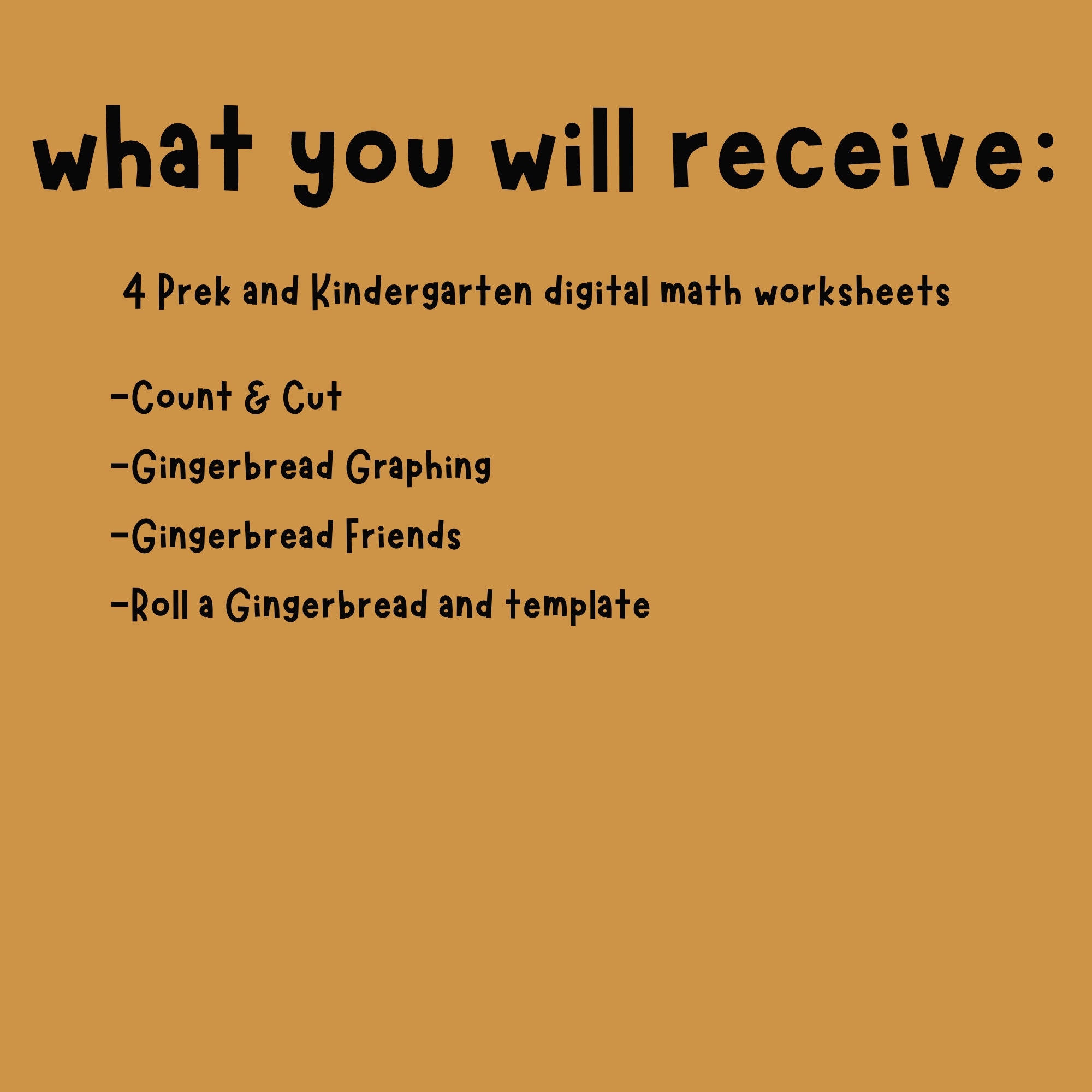 Gingerbread Kindergarten Math Worksheets