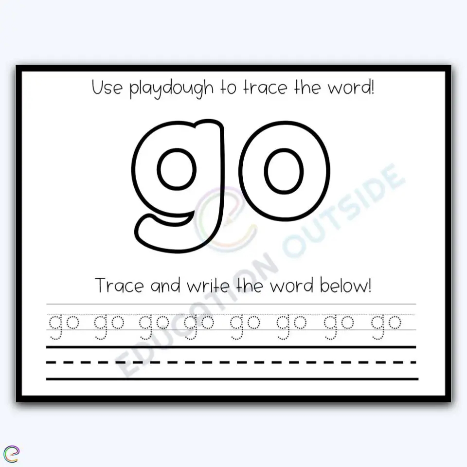 Go Sight Word Playdough Mat