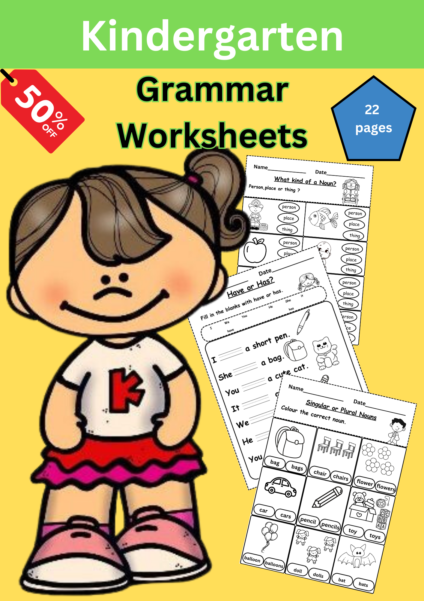 Grammar Worksheets For Kindergarten