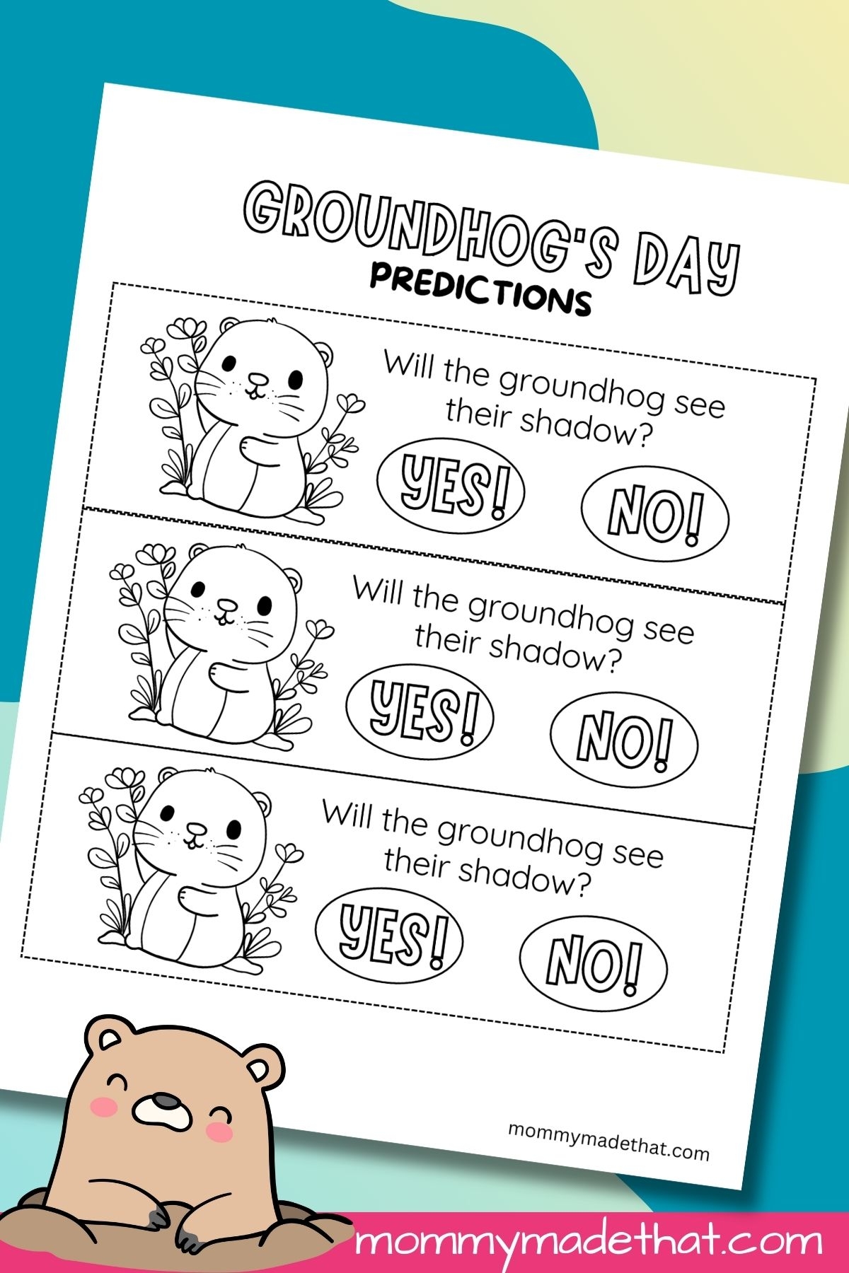 Groundhog Day Prediction U0026 Voting Slips Free Printable 
