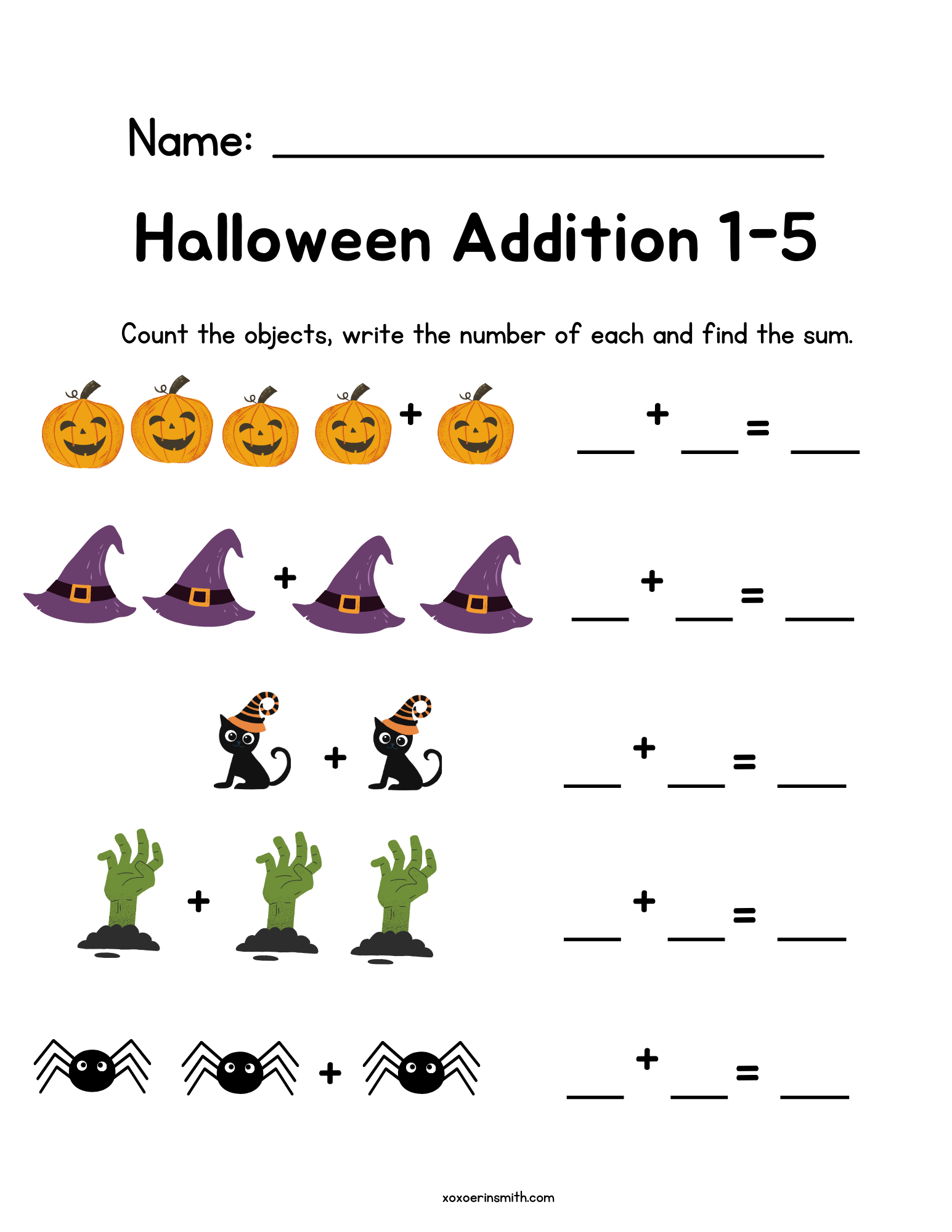 Halloween Addition And Subtraction Free Math Worksheets Halloween Addition And Subtraction Free Math Worksheets