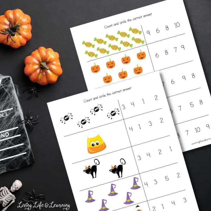 Halloween Kindergarten Math Worksheets