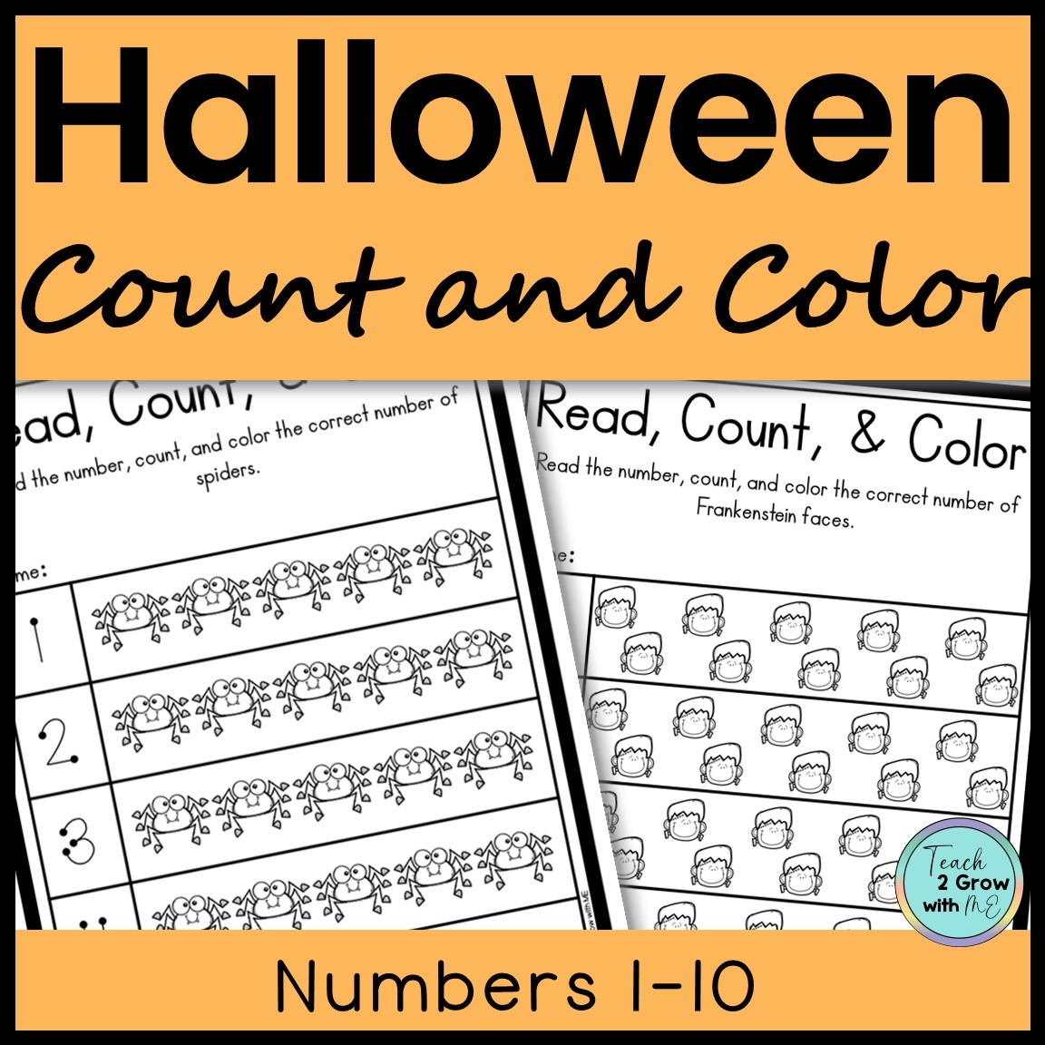 Halloween Math Count U0026 Color Worksheets For Preschool And 