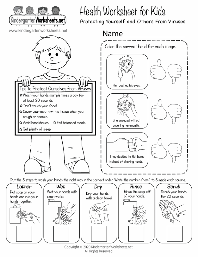 Health Worksheet For Kids Free Printable Digital U0026 PDF
