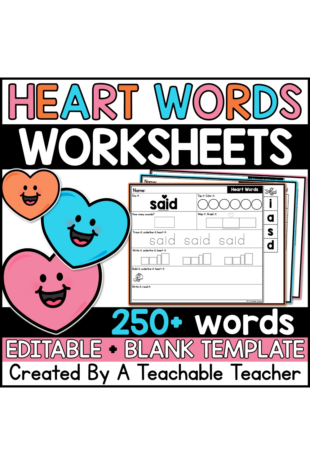 Heart Words Worksheets Kindergarten Science Of Reading Temp Heart Flash Words A Teachable Teacher Heart Words Worksheets Kindergarten Science Of Reading Temp Heart Flash Words A Teachable Teacher