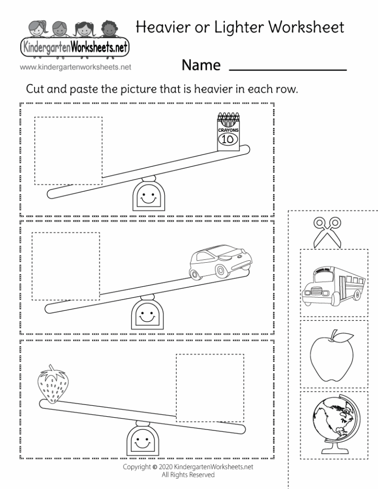 Heavier Or Lighter Worksheet Free Printable Digital U0026 PDF