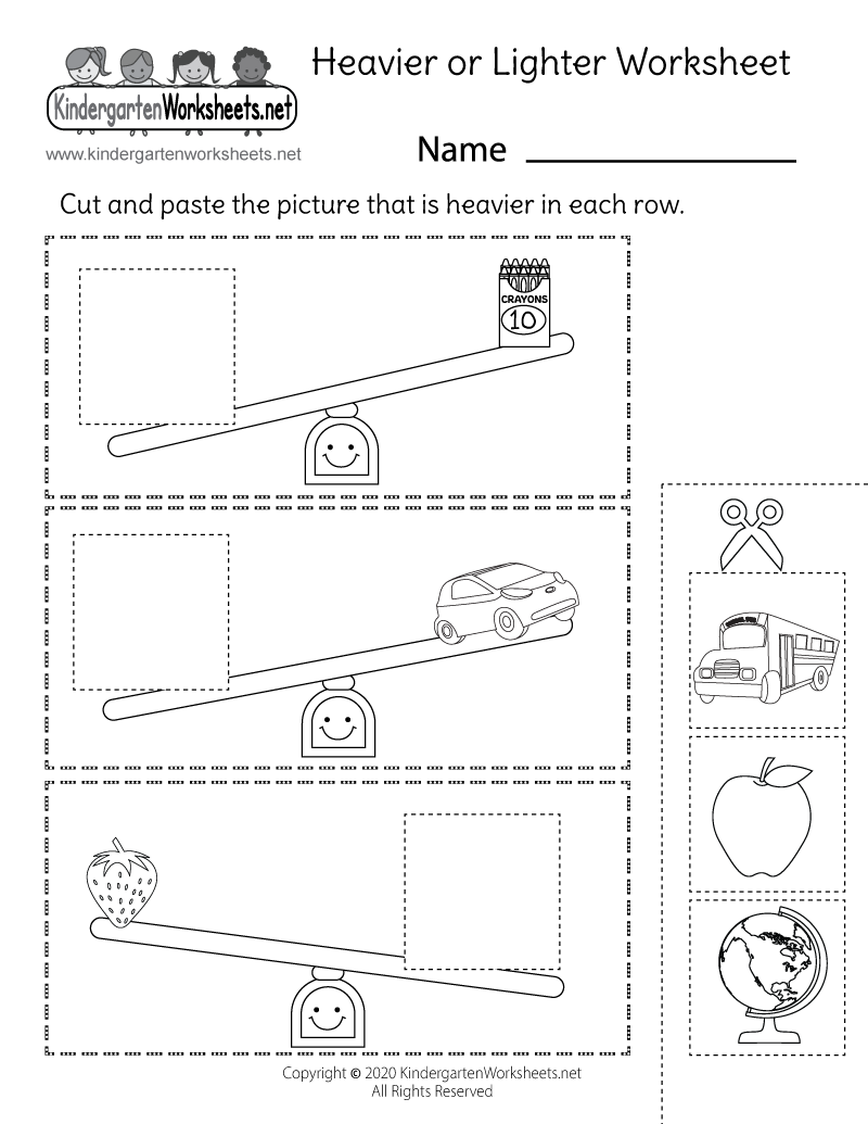 Heavier Or Lighter Worksheet Free Printable Digital U0026 PDF